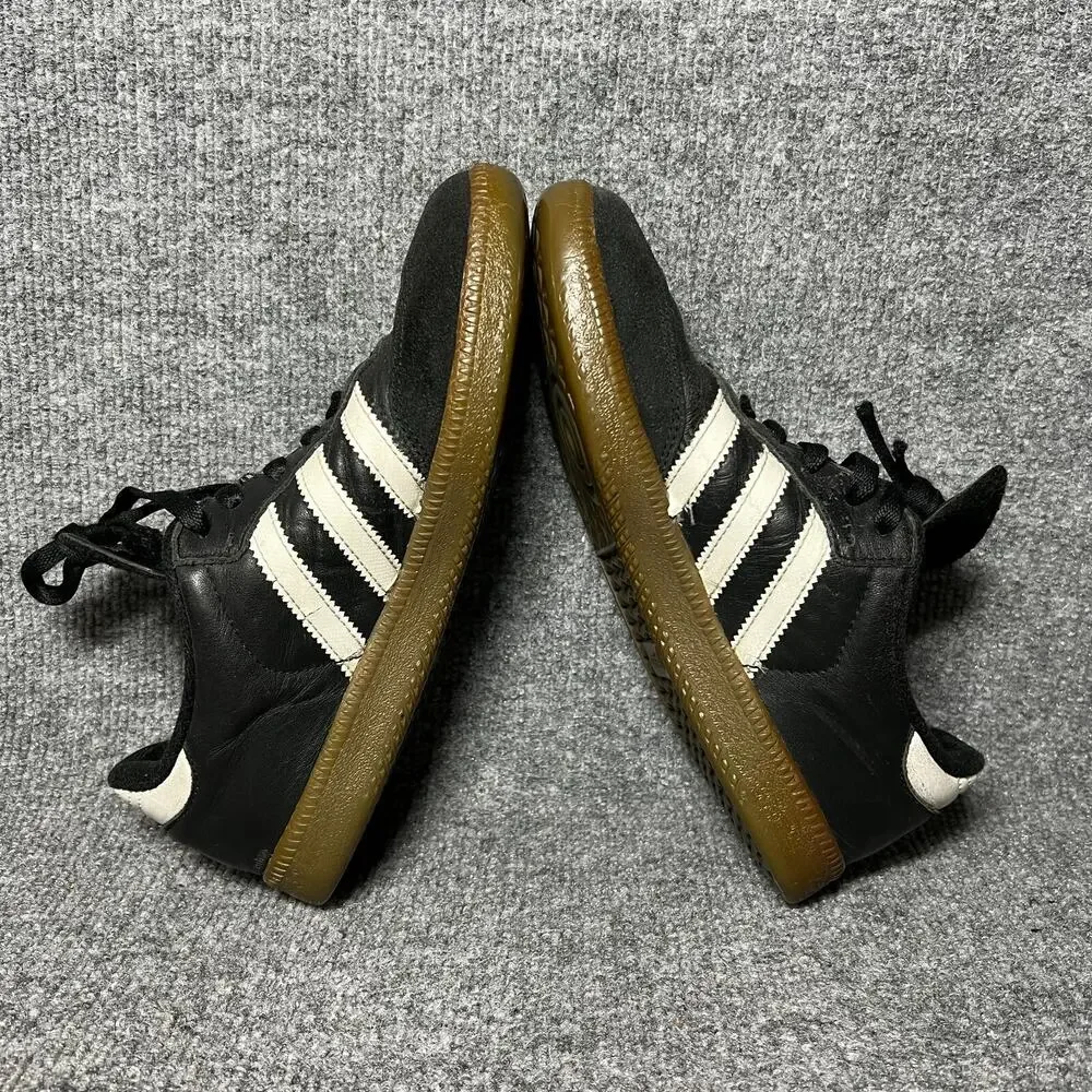 Adidas Samba Sneakers Mens US 5.5 Black Leather Low Top Lace Up Casual Shoes - Picture 8 of 11